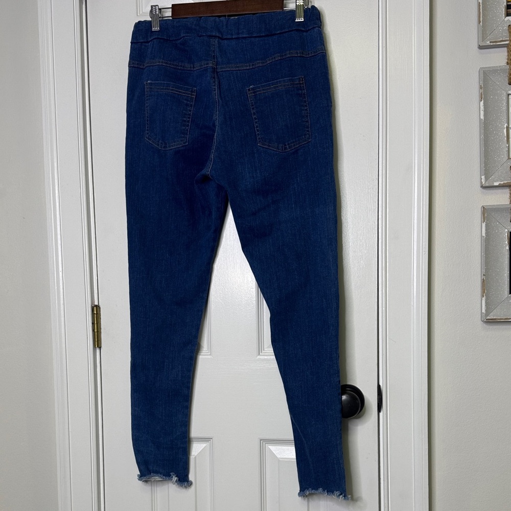 Venti6 Made in Italy Distressed Denim Jogger Jeans One Size | Pull-On Raw Hem - Picture 7 of 8